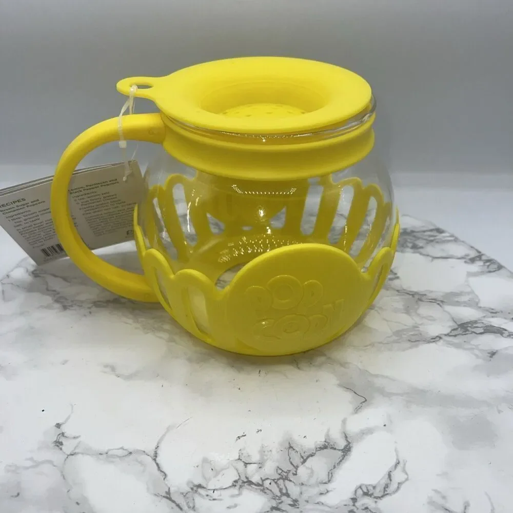 ECOLUTION Yellow Patented Micro-Pop Microwave Popcorn Popper -1.5qt NEW!